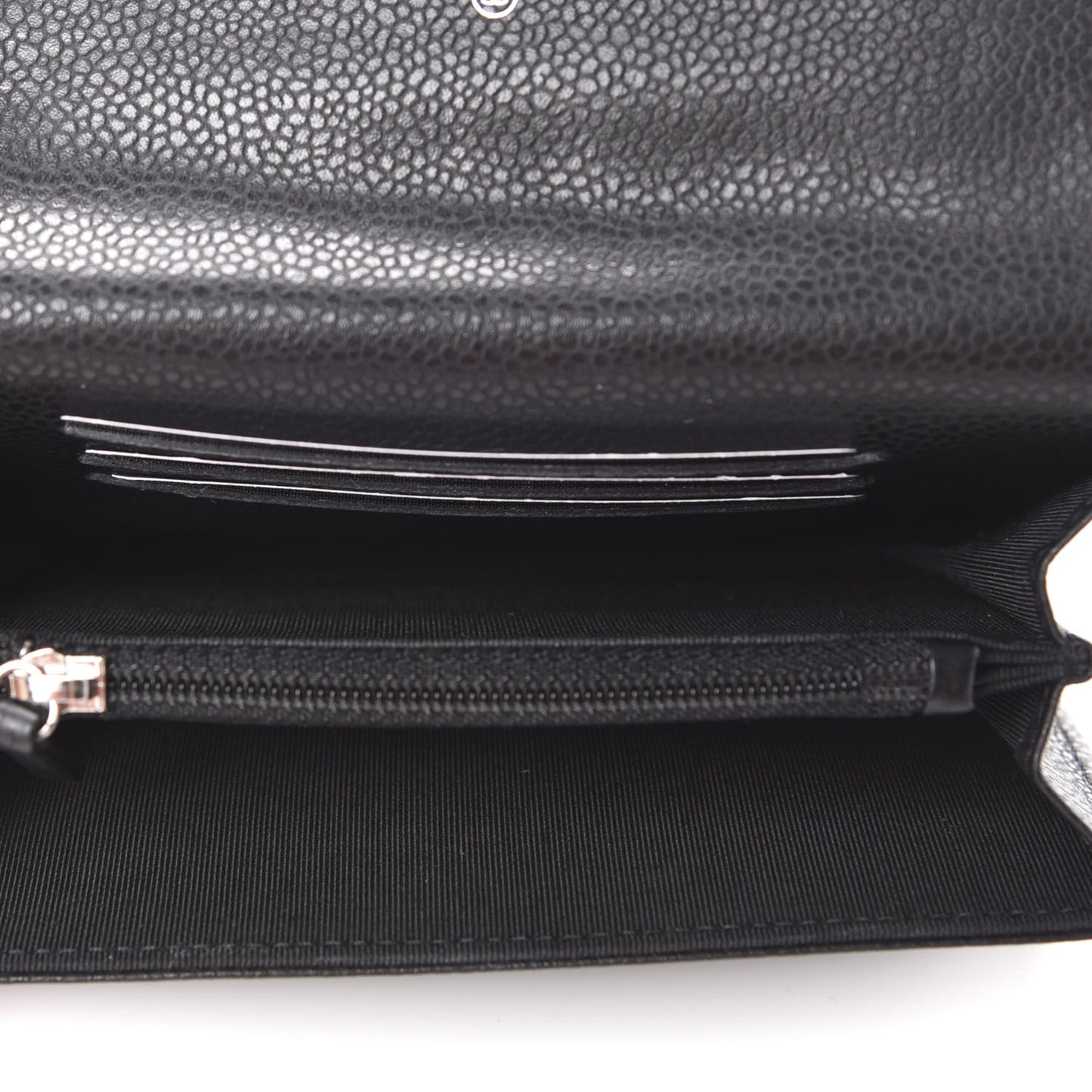 Caviar Quilted Small Flap Wallet Black