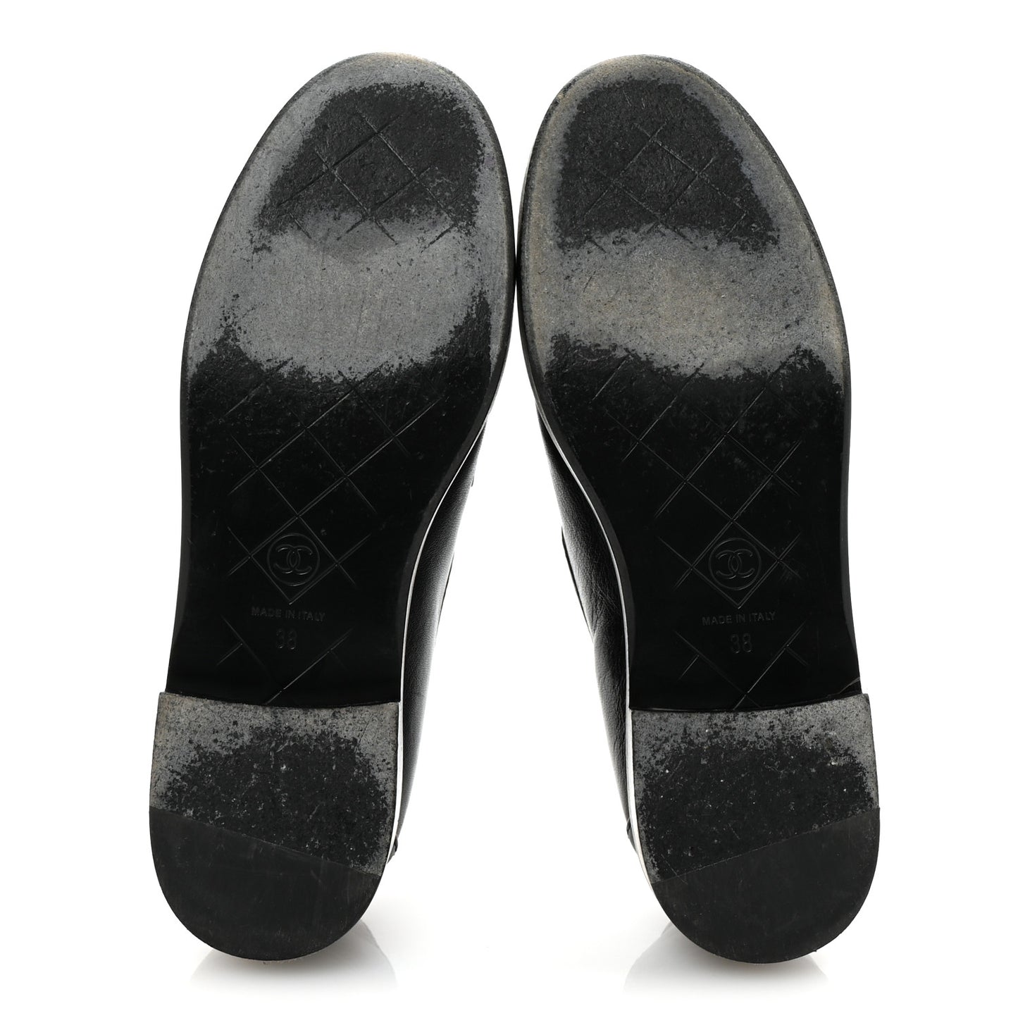 Lambskin Quilted CC Turnlock Loafers 38 Black