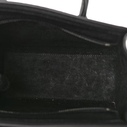 Celine Drummed Calfskin Nano Luggage Black 5 of 8