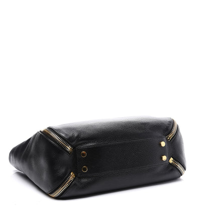 Tom Ford Grained Calfskin Sedgwick Medium Zipper Tote Black 3 of 11