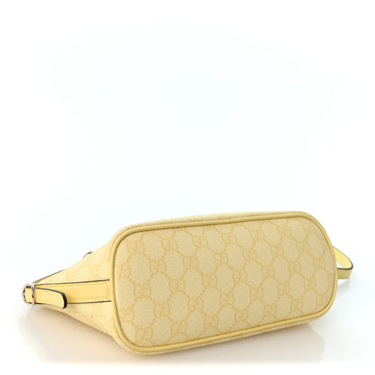 Gucci GG Supreme Monogram Emblem Small Shoulder Bag Yellow 3 of 9