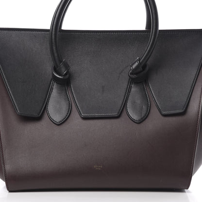 Celine Smooth Calfskin Large Bi-Color Tie Knot Tote Black Burgundy 8 of 21