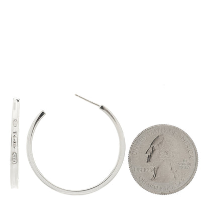 Tiffany Sterling Silver Medium Narrow 1837 Hoop Earrings 2 of 4