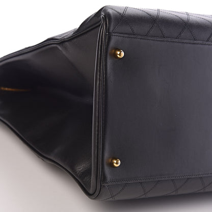 Chanel Calfskin Stitched XL Weekender Black 5 of 14