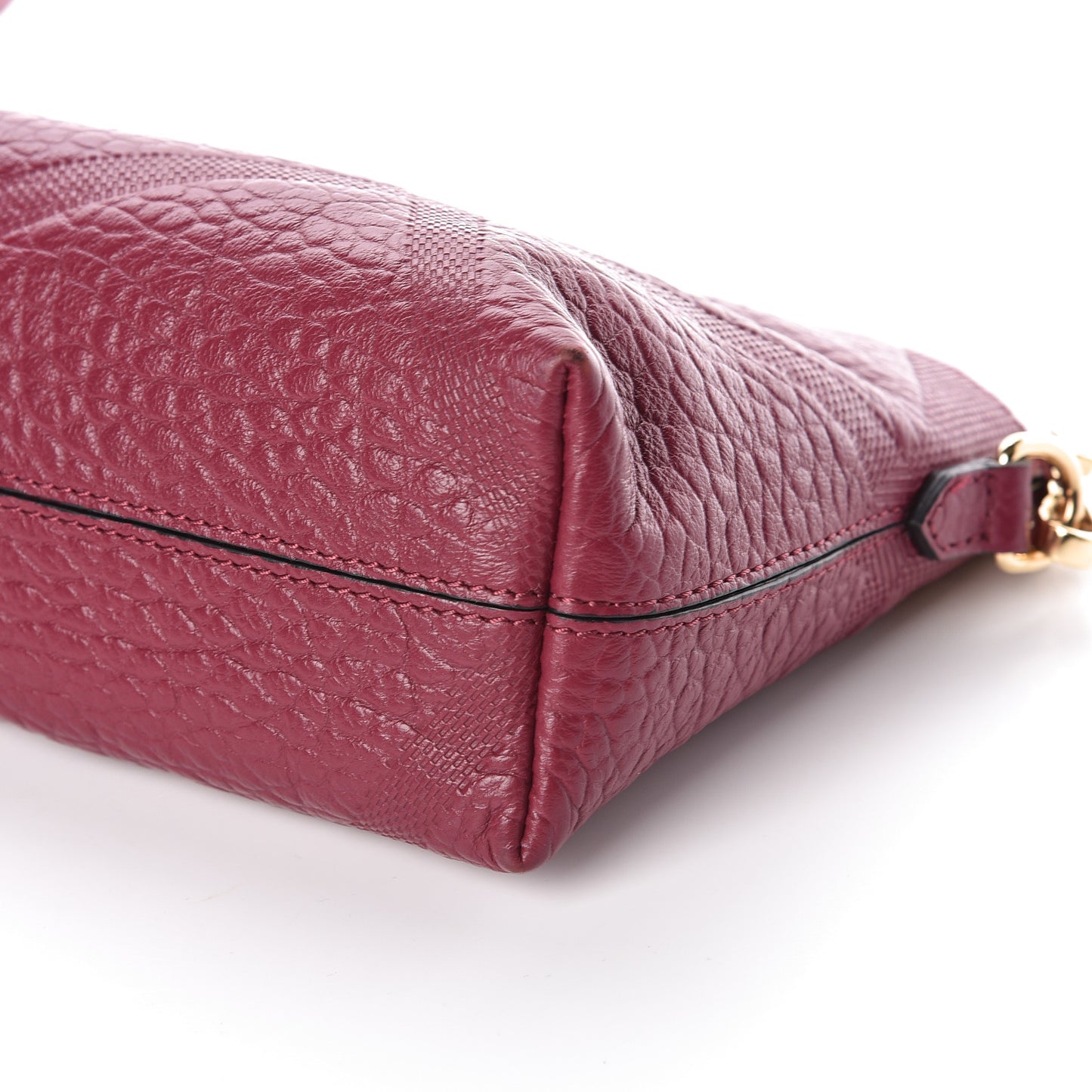 Signature Grain Calfskin Check Embossed Small Chichester Crossbody Clutch Bag Dark Plum