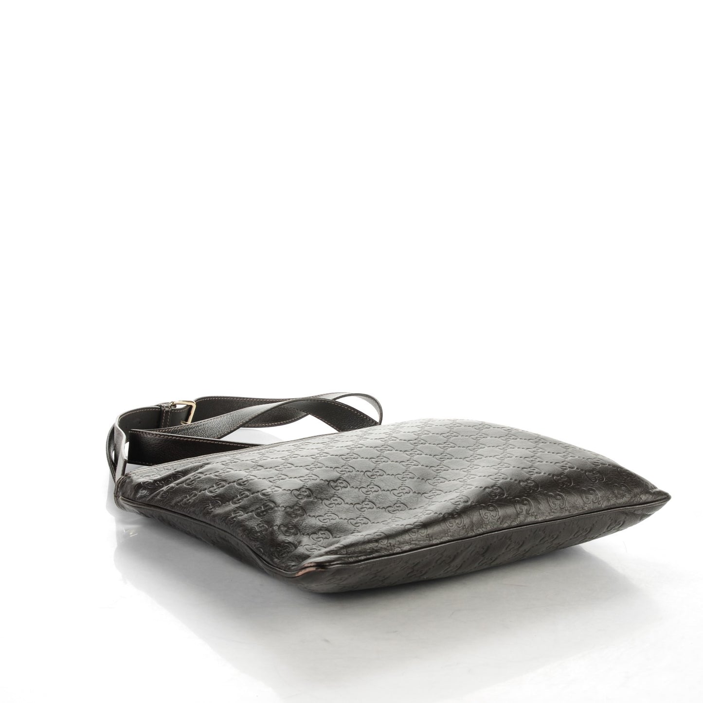 Guccissima Medium Flat Messenger Bag Dark Brown
