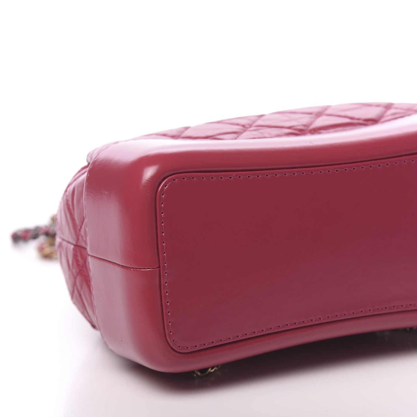 Aged Calfskin Quilted Small Gabrielle Backpack Dark Pink