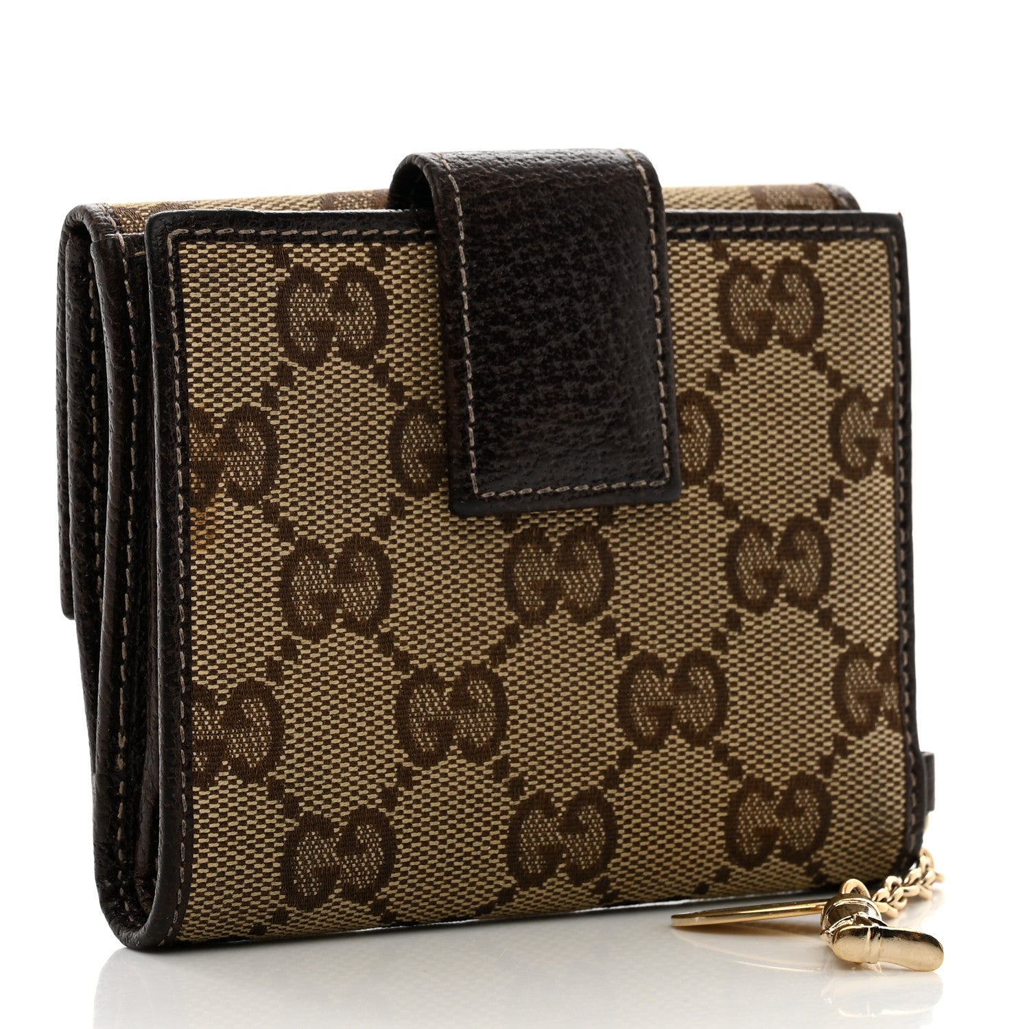 Gucci Monogram Compact Jolicoeur Wallet Dark Brown 3 of 9