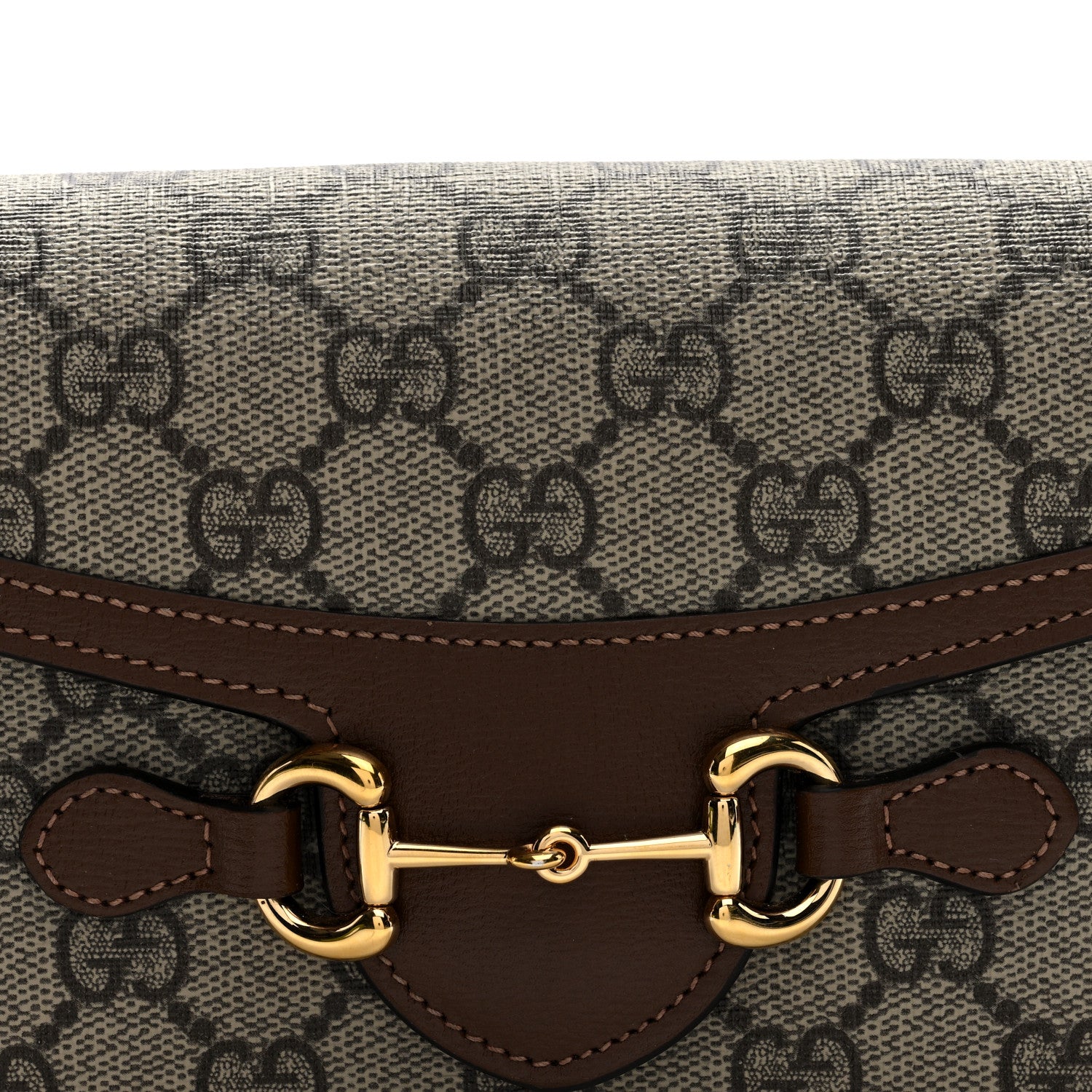 Gucci GG Supreme Monogram Mini Horsebit 1955 Shoulder Bag Beige Brown Sugar 8 of 11