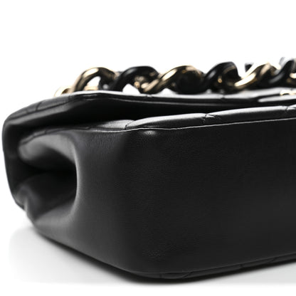 Chanel Lambskin Quilted Resin Bi-Color Chain Flap Bag Black 9 of 10