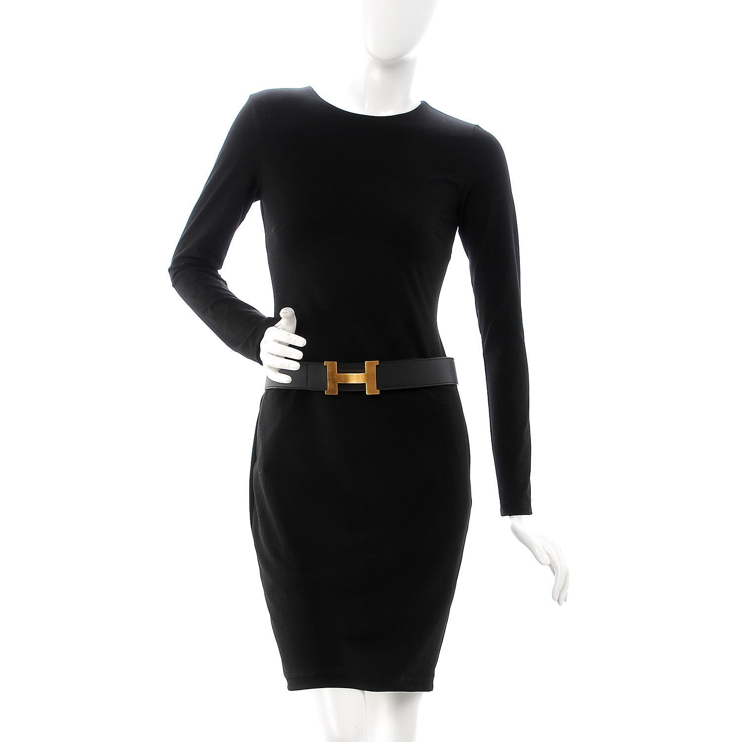 Hermes Chamonix Epsom 42mm Constance H Belt 80 Black Gold 2 of 7