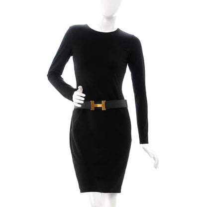 Hermes Chamonix Epsom 42mm Constance H Belt 80 Black Gold 2 of 7