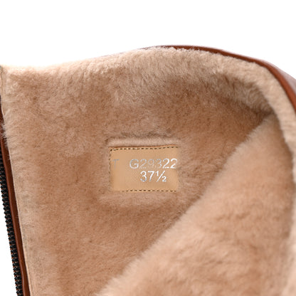 Chanel Calfskin Quilted CC Boots 37.5 Brown 6 of 16