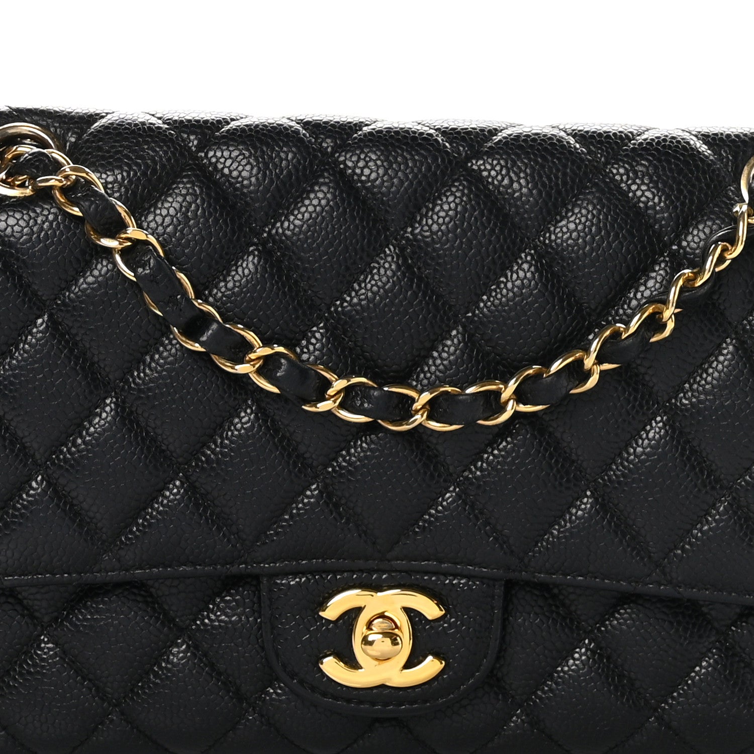 Chanel Caviar Quilted Medium Double Flap Black 8 of 10