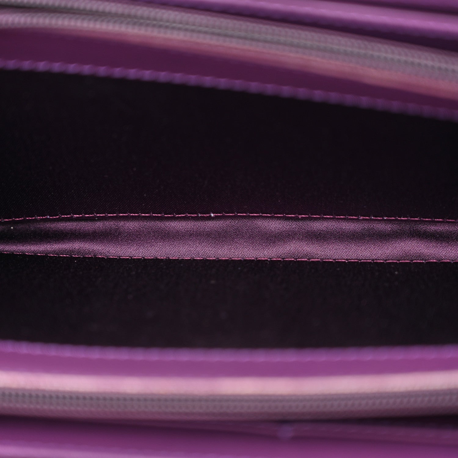 Chanel Patent Calfskin Quilted Brilliant East West Flap Clutch Purple 5 of 11