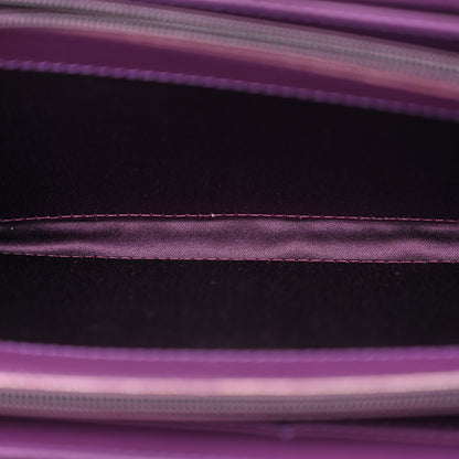 Chanel Patent Calfskin Quilted Brilliant East West Flap Clutch Purple 5 of 11