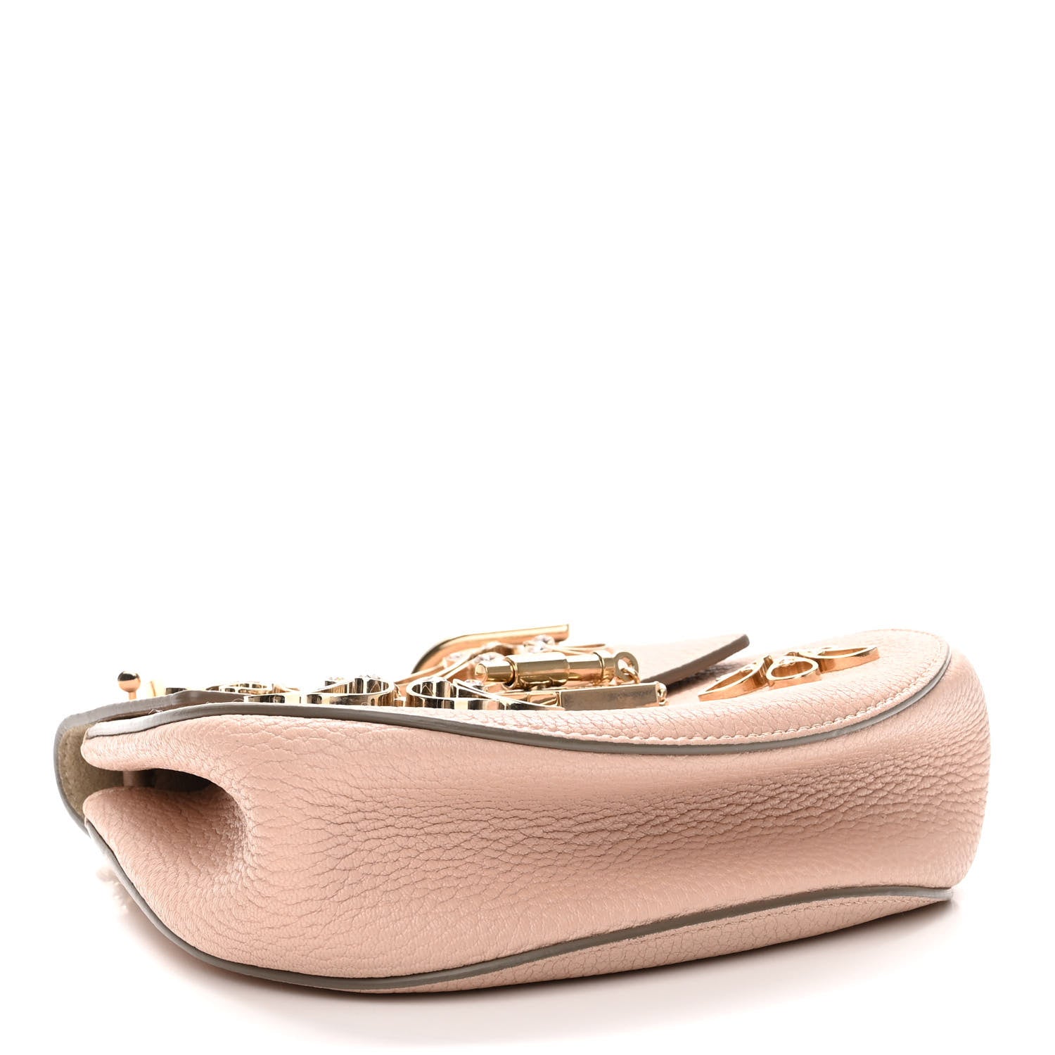 Chloe Grained Lambskin Flower Crystal Embellished Mini Drew Shoulder Bag Cement Pink 4 of 10