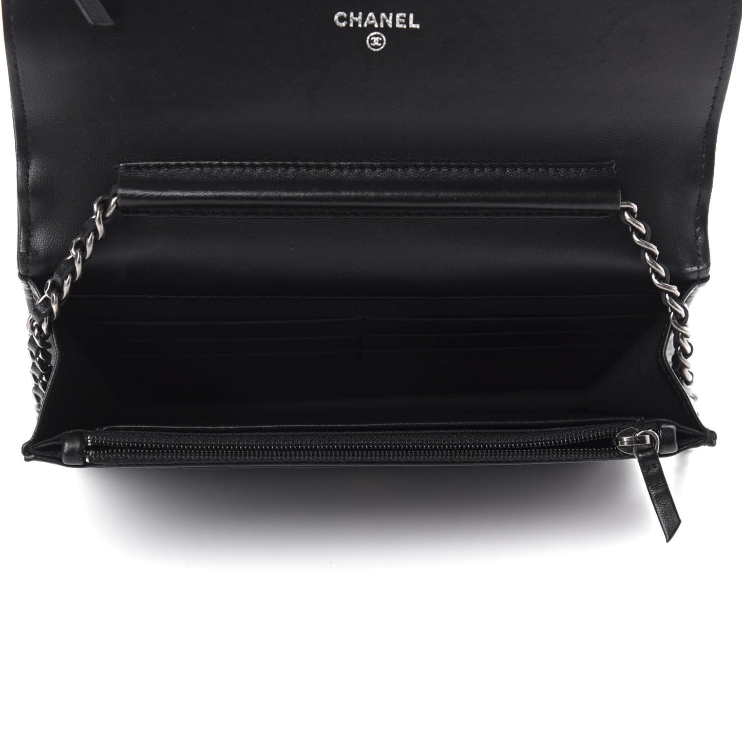 Lambskin Quilted Boy Wallet On Chain WOC Black