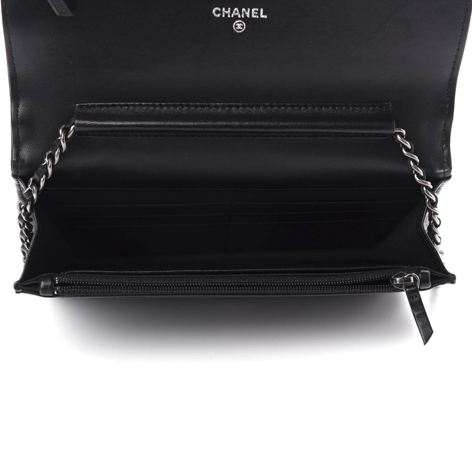Chanel Lambskin Quilted Boy Wallet On Chain WOC Black 5 of 13