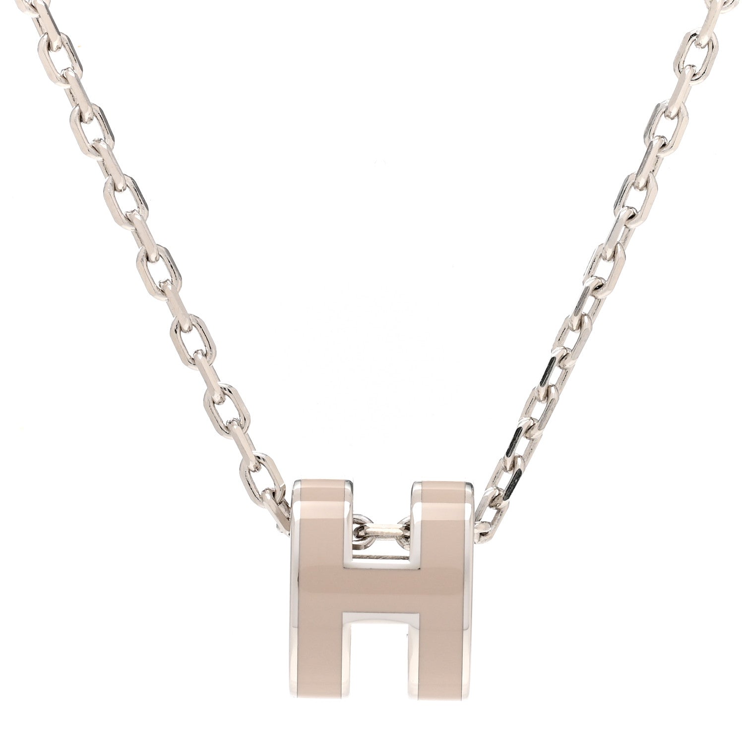 Hermes Palladium Mini Pop H Pendant Necklace Marron Glace 4 of 7