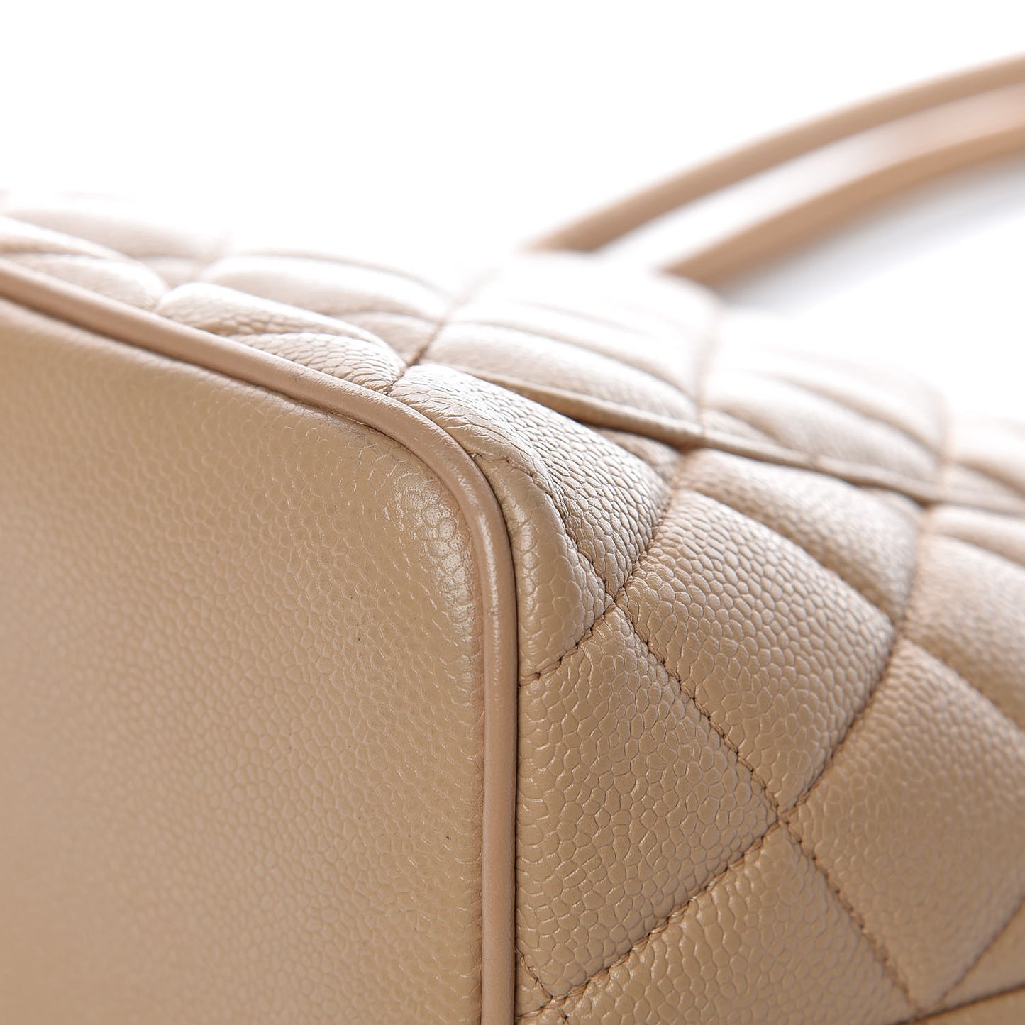 Caviar Quilted Medallion Tote Beige