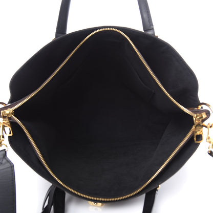 Louis Vuitton Monogram Flower Zipped Tote MM Black 4 of 6