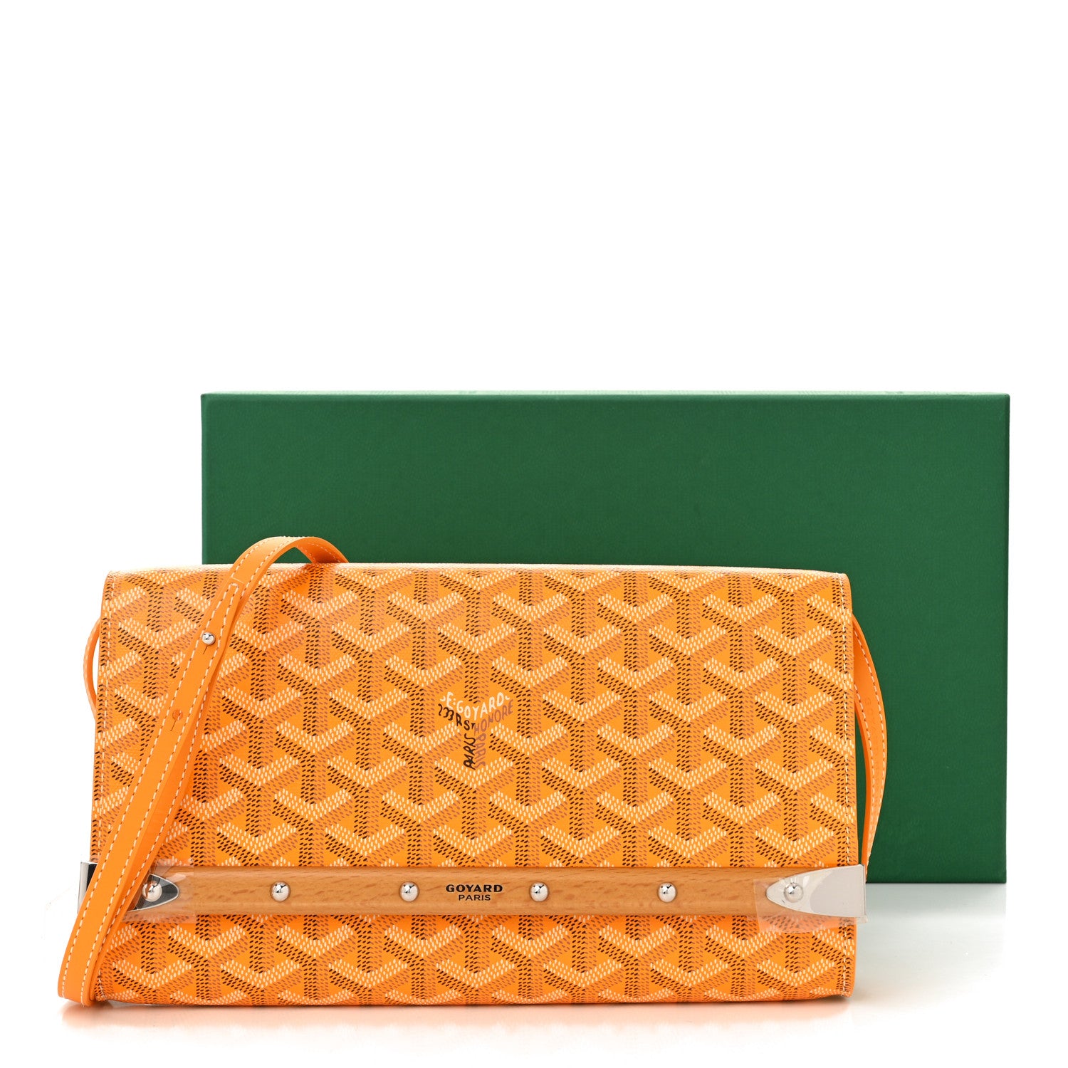Goyard Goyardine Monte Carlo Bois Clutch With Strap Yellow 10 of 10