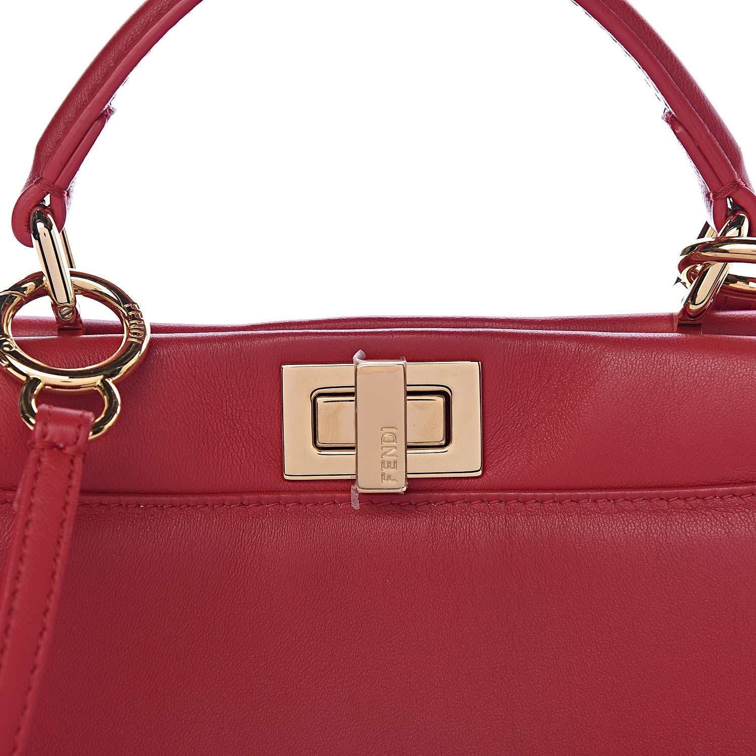 Fendi Nappa Mini Peekaboo Iconic Satchel Fragola 10 of 10