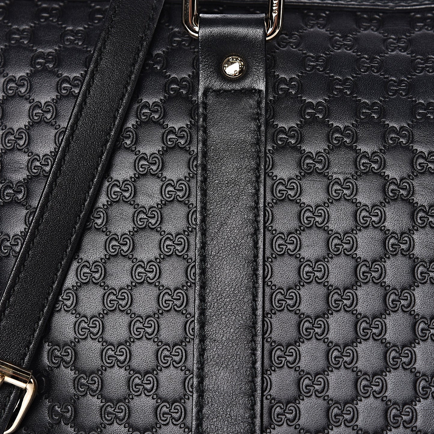 Soft Microguccissima Medium Zippered Satchel Black
