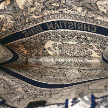 Christian Dior Canvas Embroidered Large Dioriviera Toile De Jouy Book Tote Blue 5 of 9