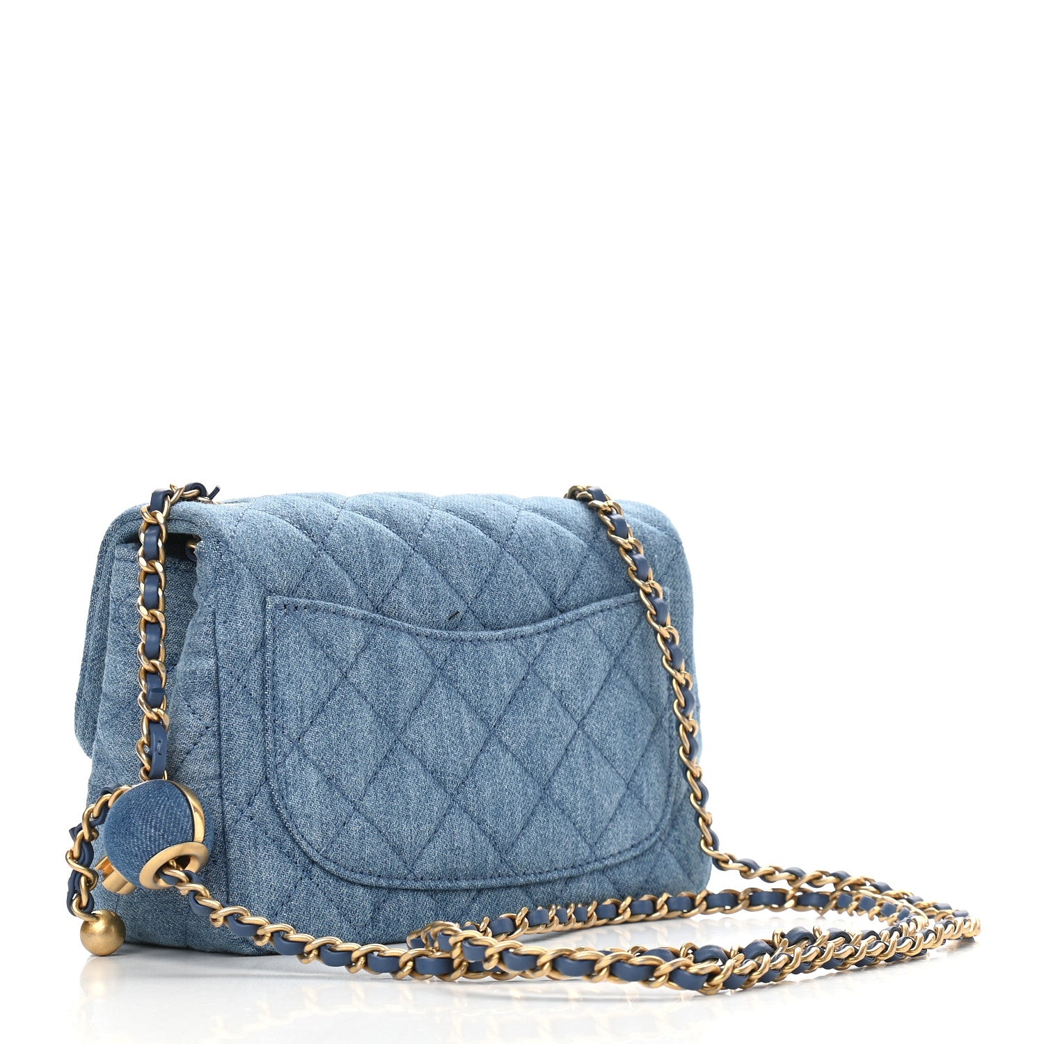 Chanel Denim Quilted Mini Pearl Crush Flap Blue 3 of 9