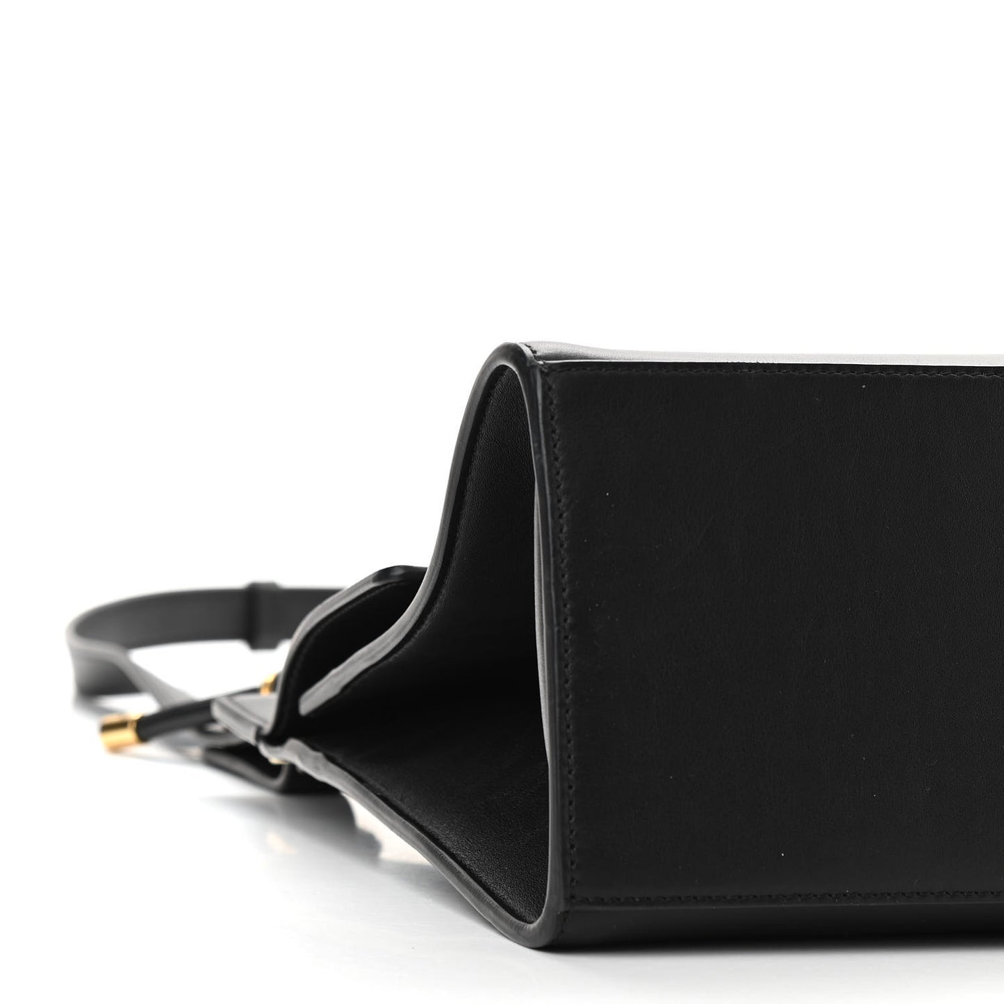 Calfskin Large Whip Top Handle Shoulder Bag Black