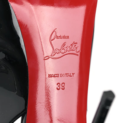 Christian Louboutin Patent Hot Chick Slingback Platform Peep Toe 120 Pumps 39 Black 6 of 8