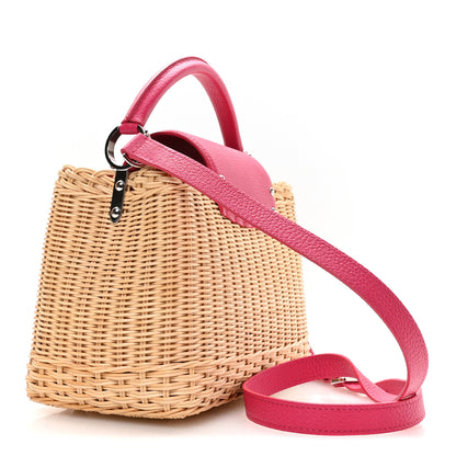 Louis Vuitton Rattan Calfskin Capucines BB Pink 3 of 10