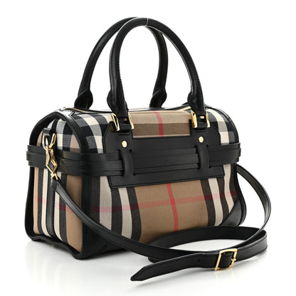 Burberry House Check Bridle Calfskin Medium Alchester Bowling Bag Black 2 of 13