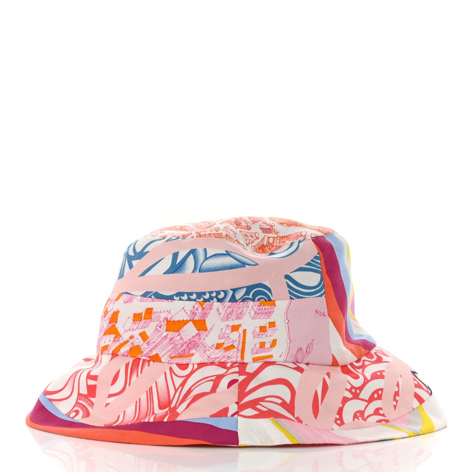 Hermes Silk Carla Patchwork Bucket Hat 57 6 of 8