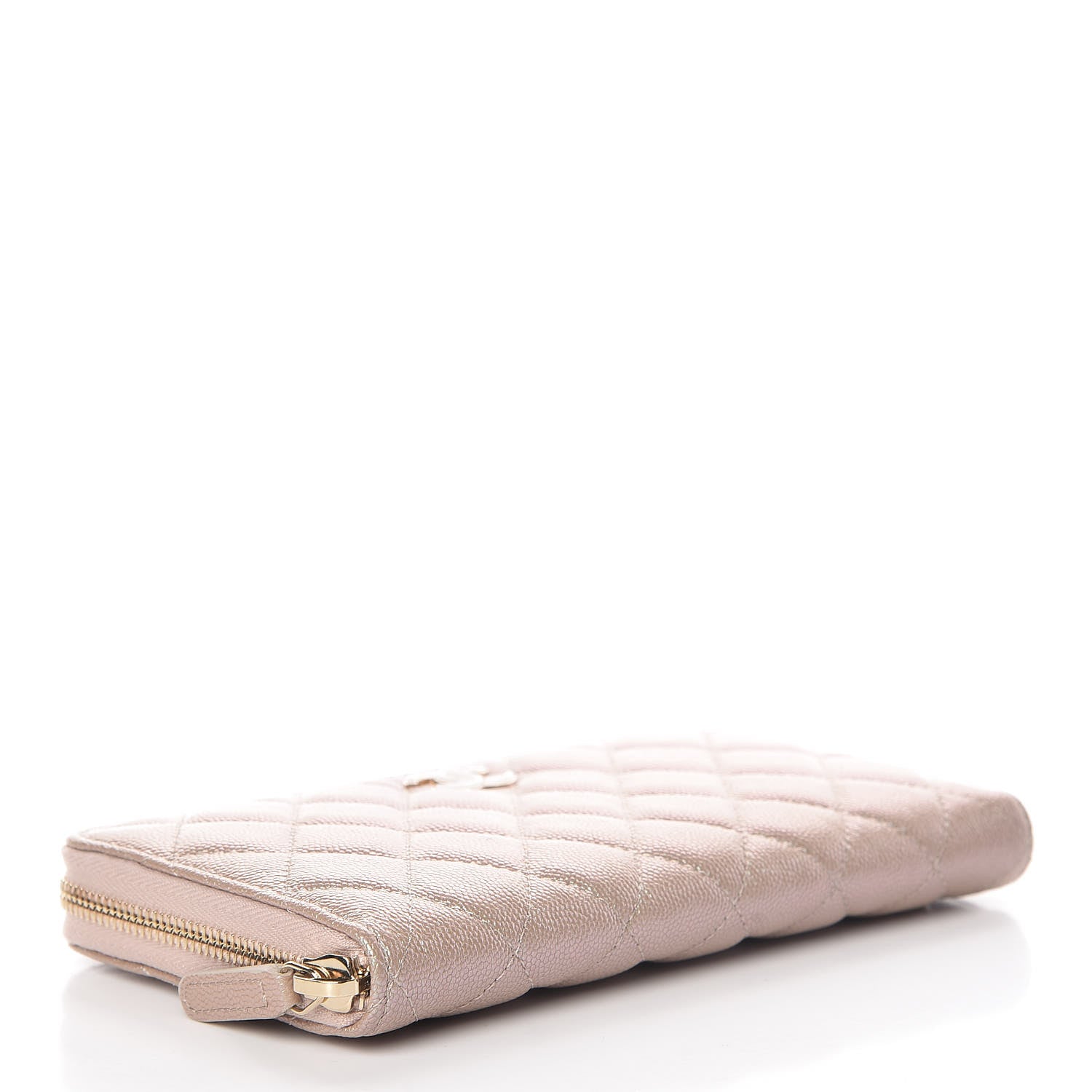 Chanel Iridescent Caviar Quilted Long Zip Around Wallet Beige 4 of 10