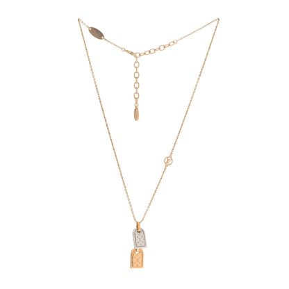Louis Vuitton Nanogram Name Tag Necklace Gold 3 of 6
