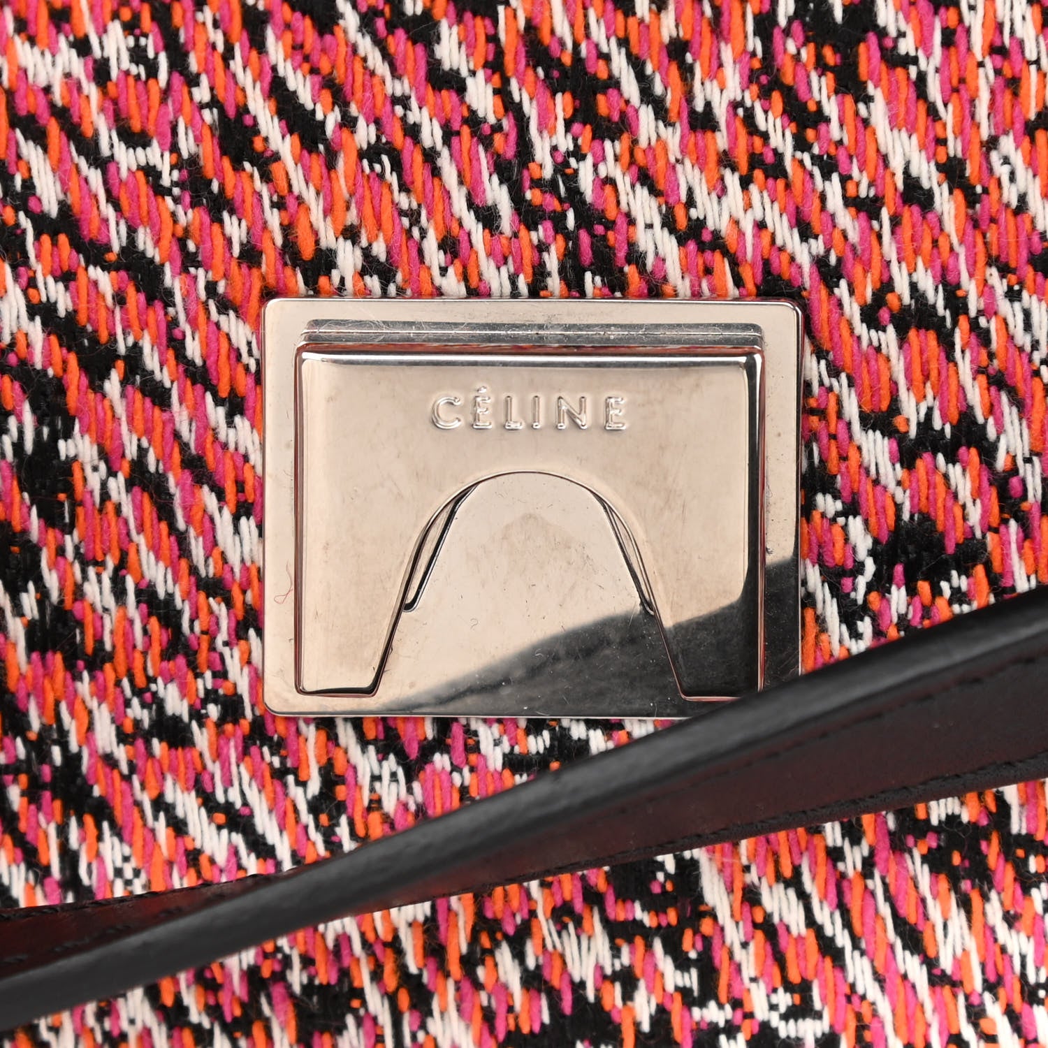 Celine Fuzzy Jacquard Calfskin Micro Belt Bag Red 6 of 12