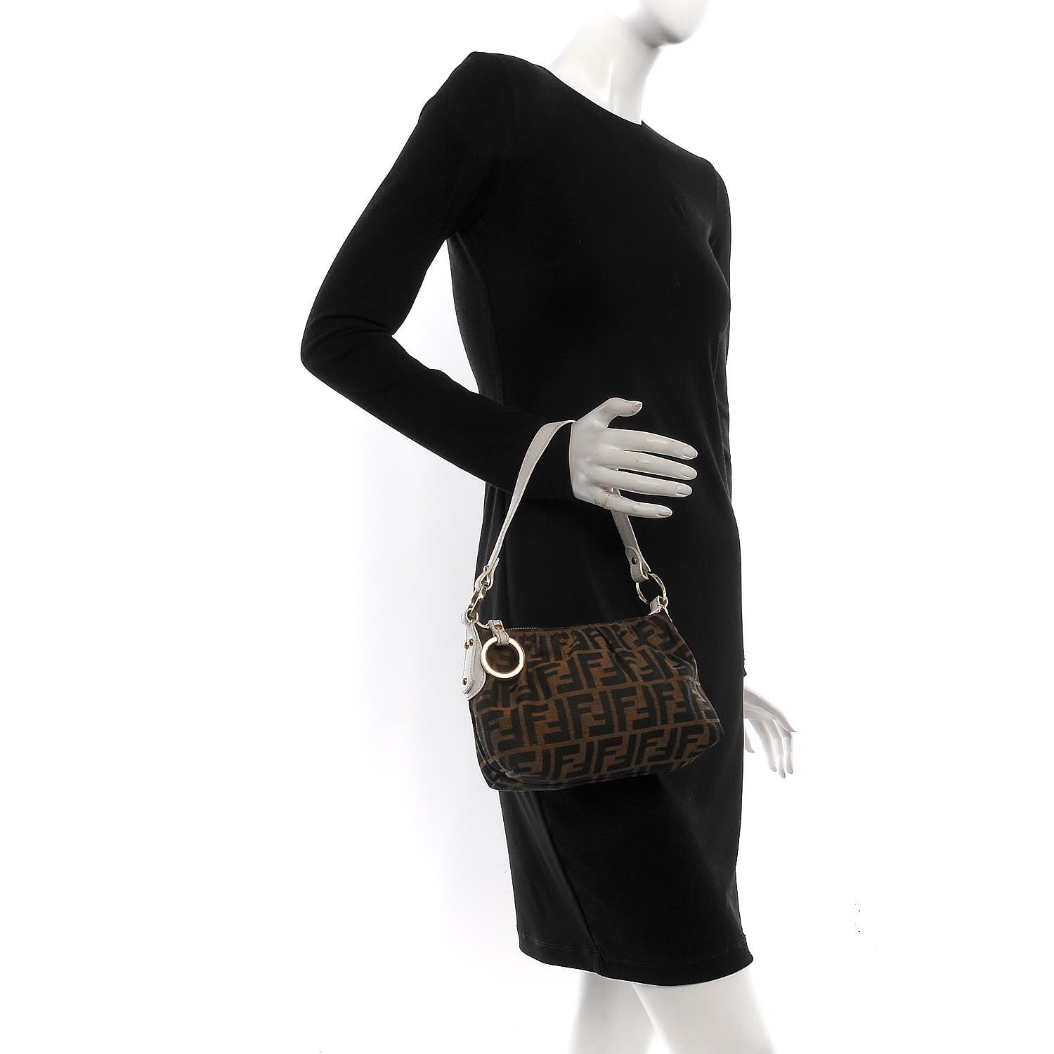 Fendi Zucca Mini Shoulder Bag Tobacco White 2 of 8
