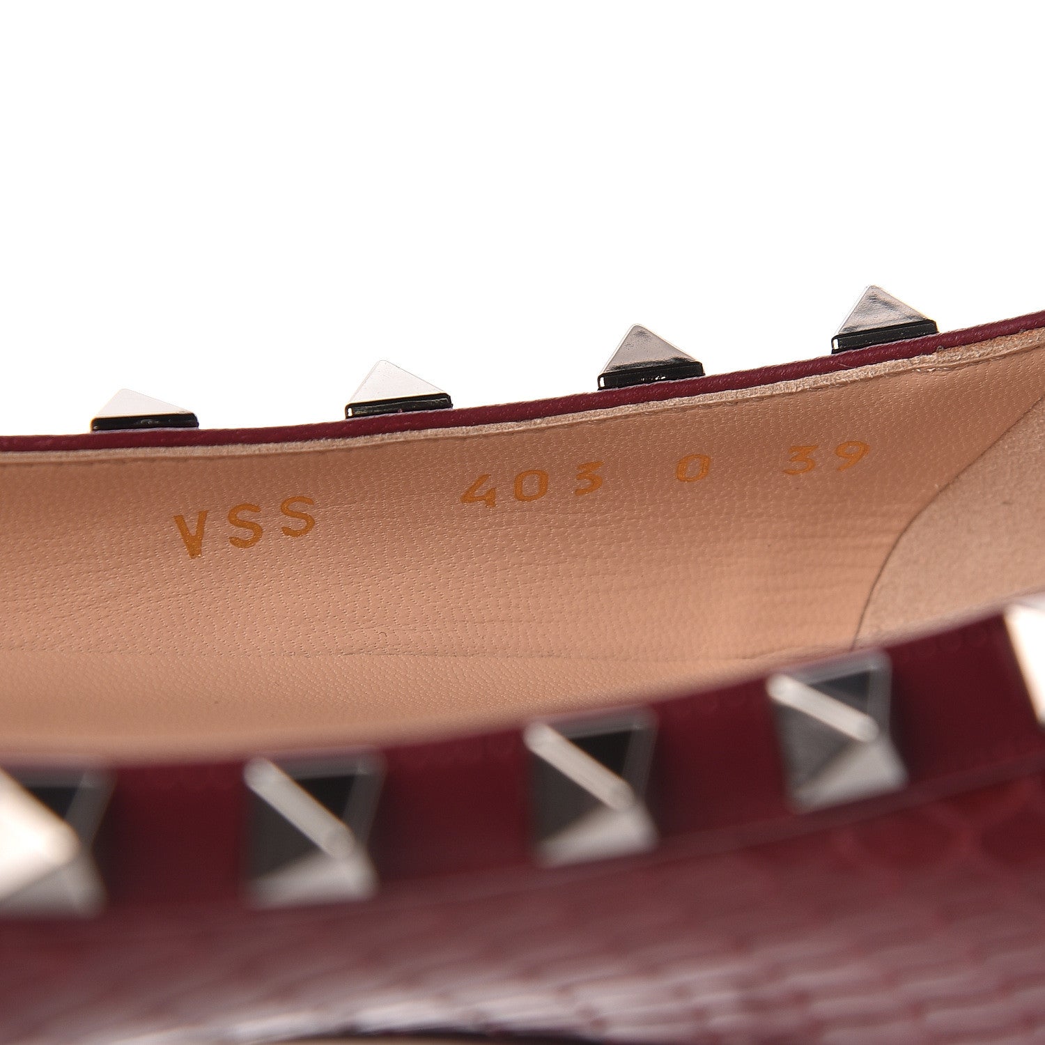 Valentino Garavani Ayers Snakeskin Rockstud Ballerina Flats 39 Cerise 7 of 10