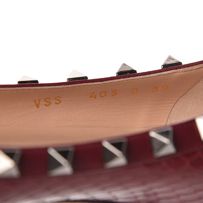 Valentino Garavani Ayers Snakeskin Rockstud Ballerina Flats 39 Cerise 7 of 10