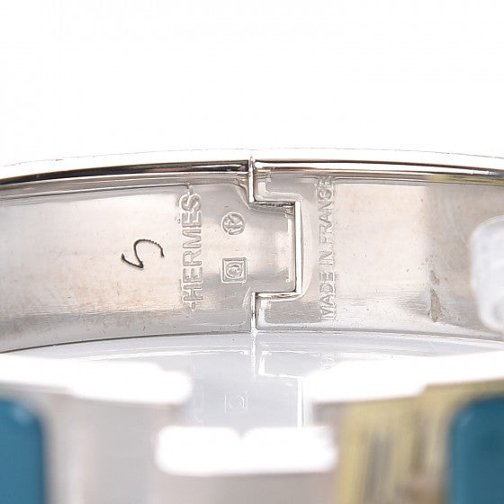 Enamel Narrow Clic Clac H Bracelet PM Bleu Indien