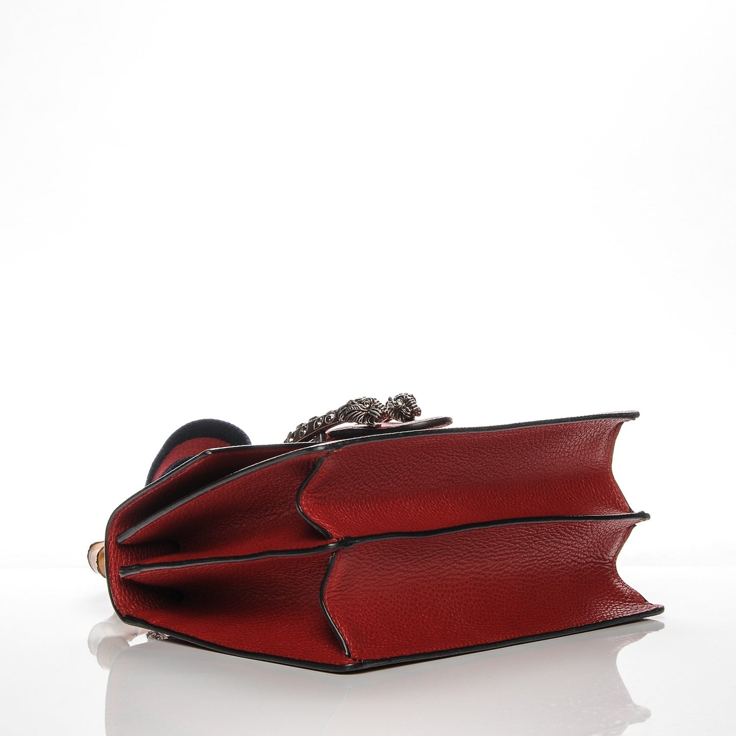 Dollar Calfskin Crystal Web Medium Dionysus Bamboo Top Handle Bag Hibiscus Red Black Diamond