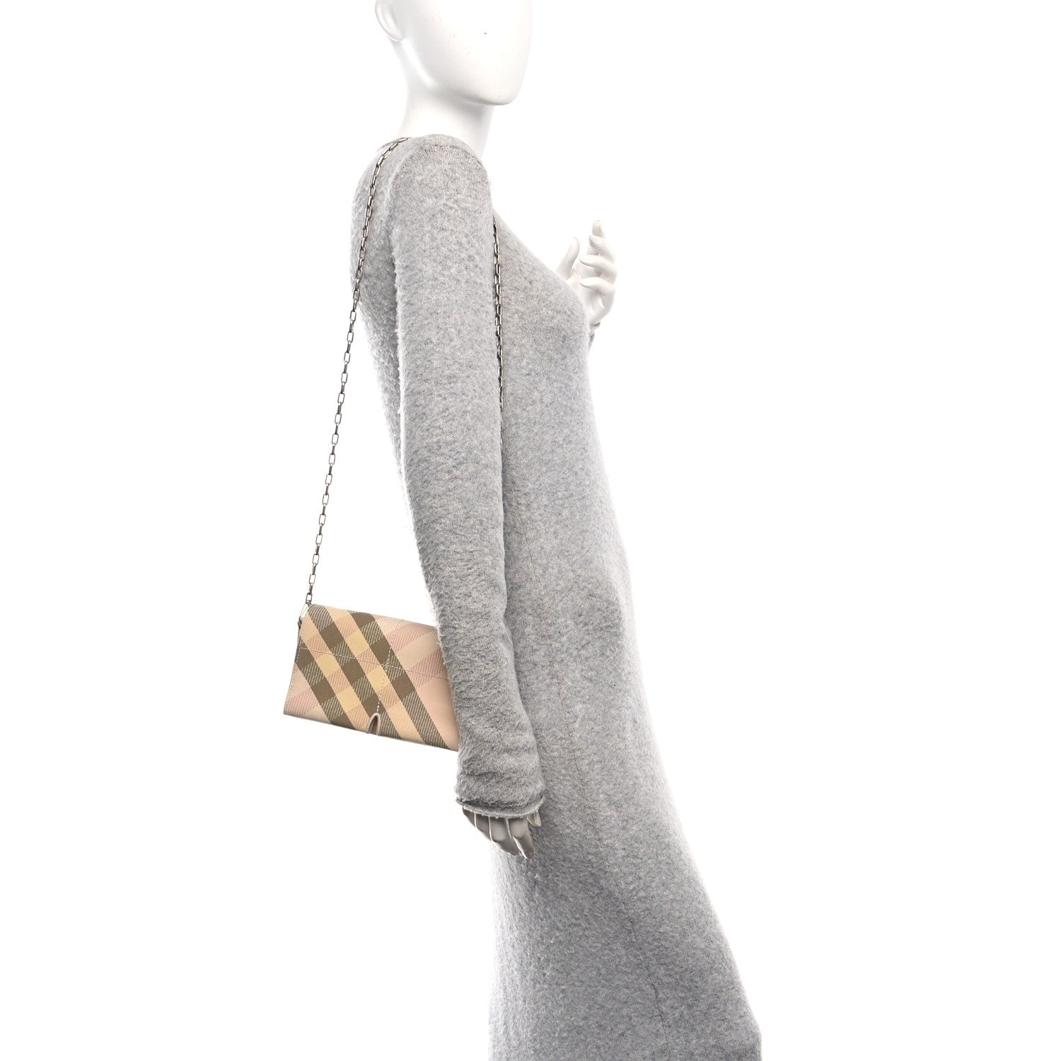 Burberry Jacquard Check Soft Snip Mini Chain Bag Teacup 2 of 10