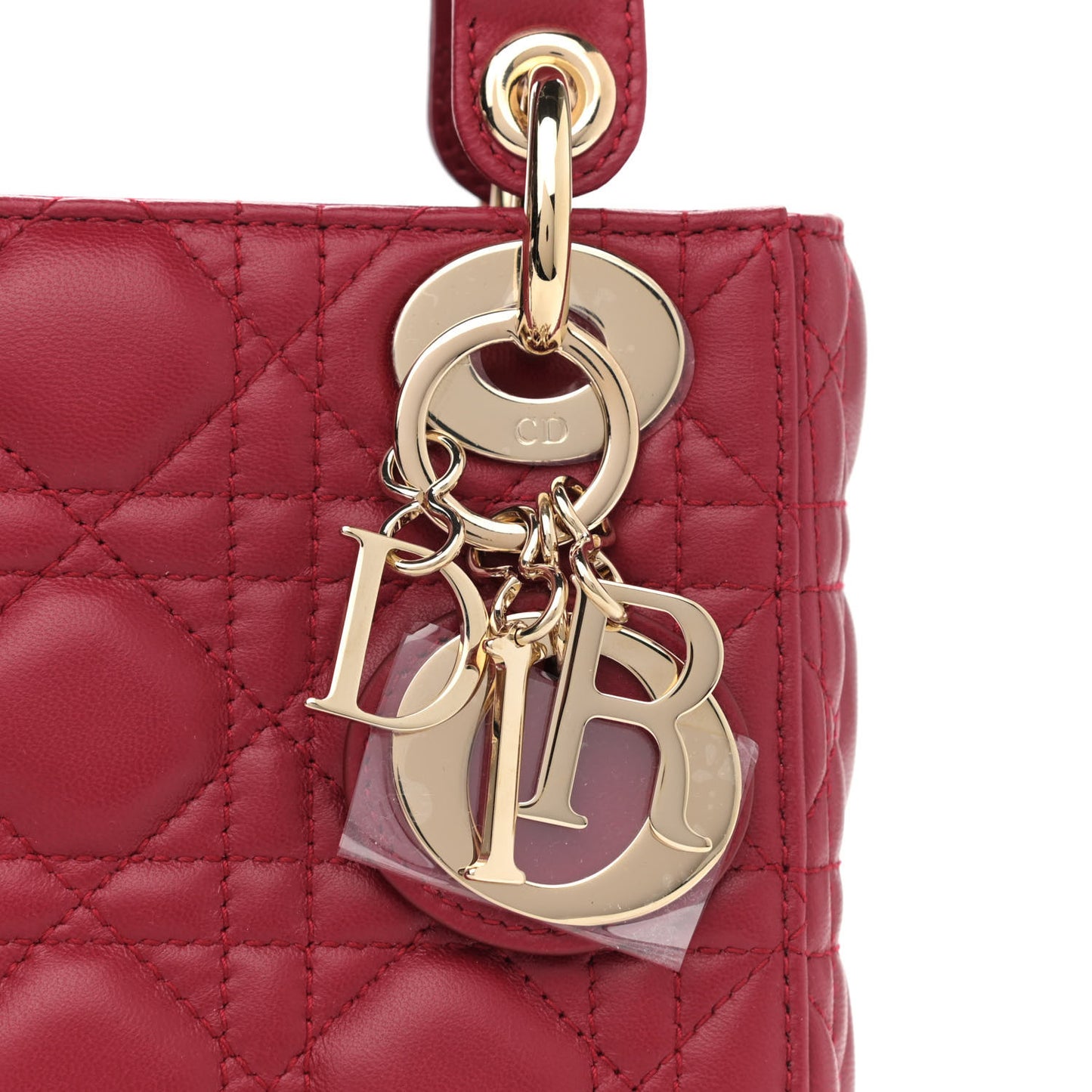 Lambskin Cannage Mini Lady Dior Burgundy
