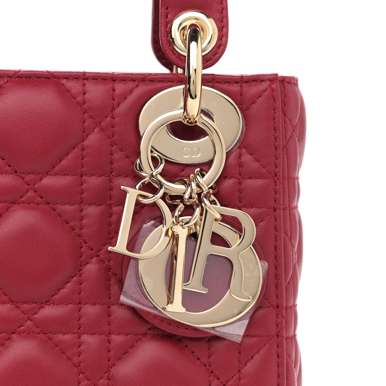 Christian Dior Lambskin Cannage Mini Lady Dior Burgundy 8 of 11