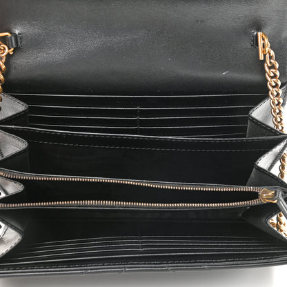 Gucci Calfskin Matelasse GG Marmont Chain Wallet Black 5 of 10