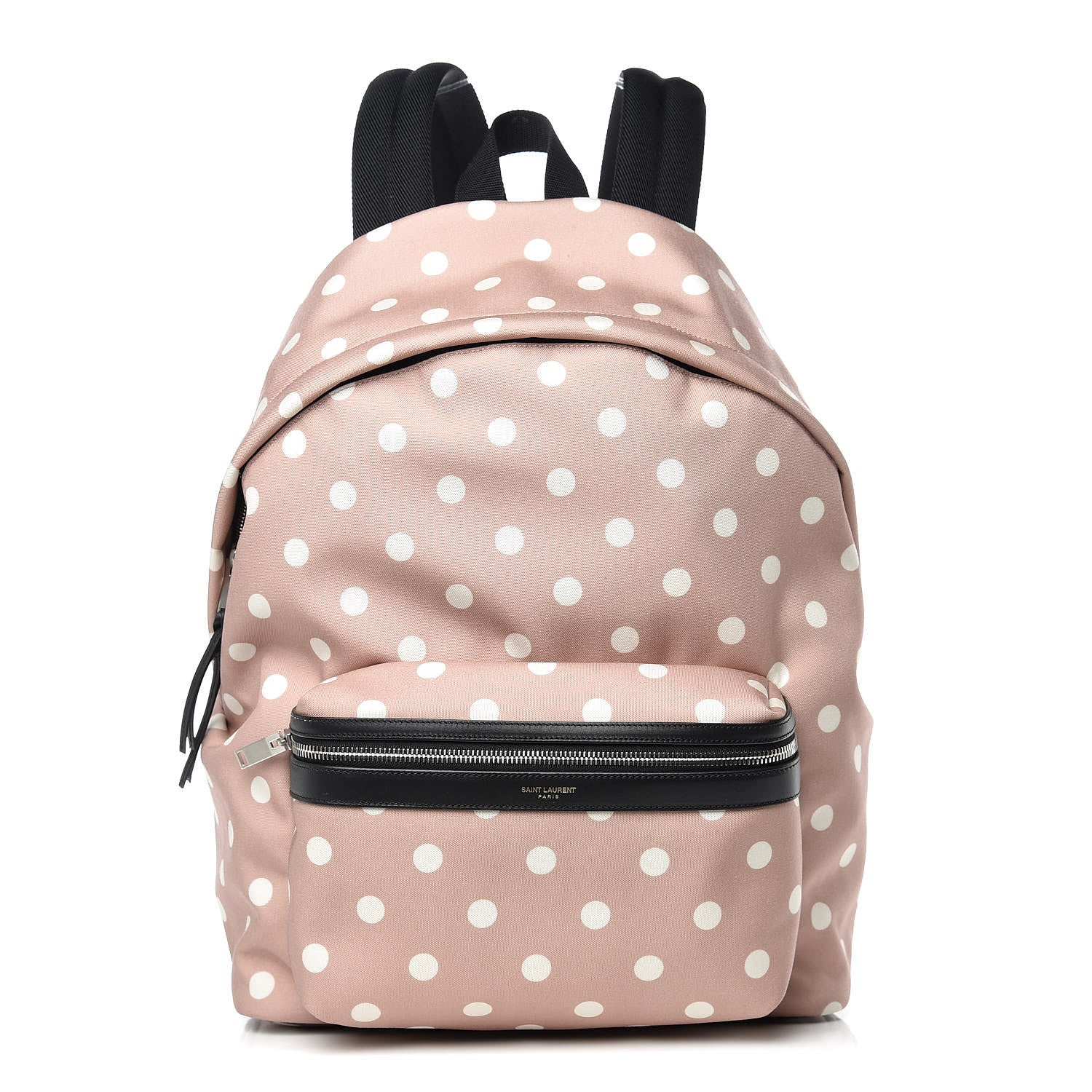 Saint Laurent Canvas Polka Dot Print City Backpack Red Powder 1 of 10