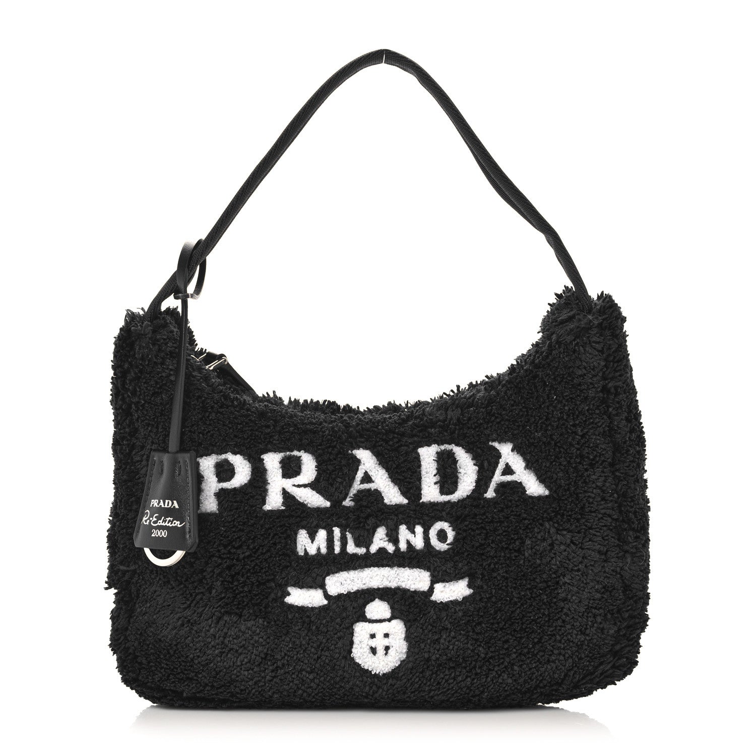 Prada Terry Cloth Mini Re-Edition 2000 Bag Black White 1 of 9